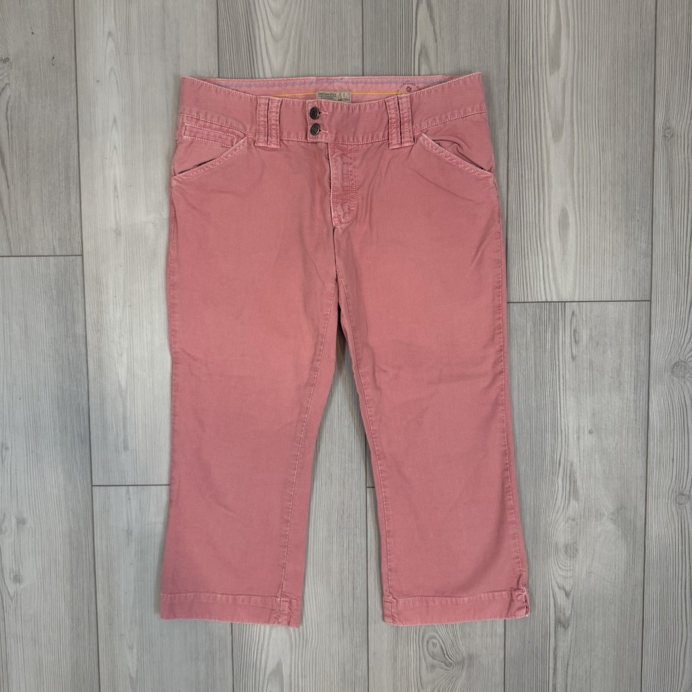 VINTAGE Y2K American Eagle Outfitters Size 6 Low Rise Pink Cropped Pants Pockets